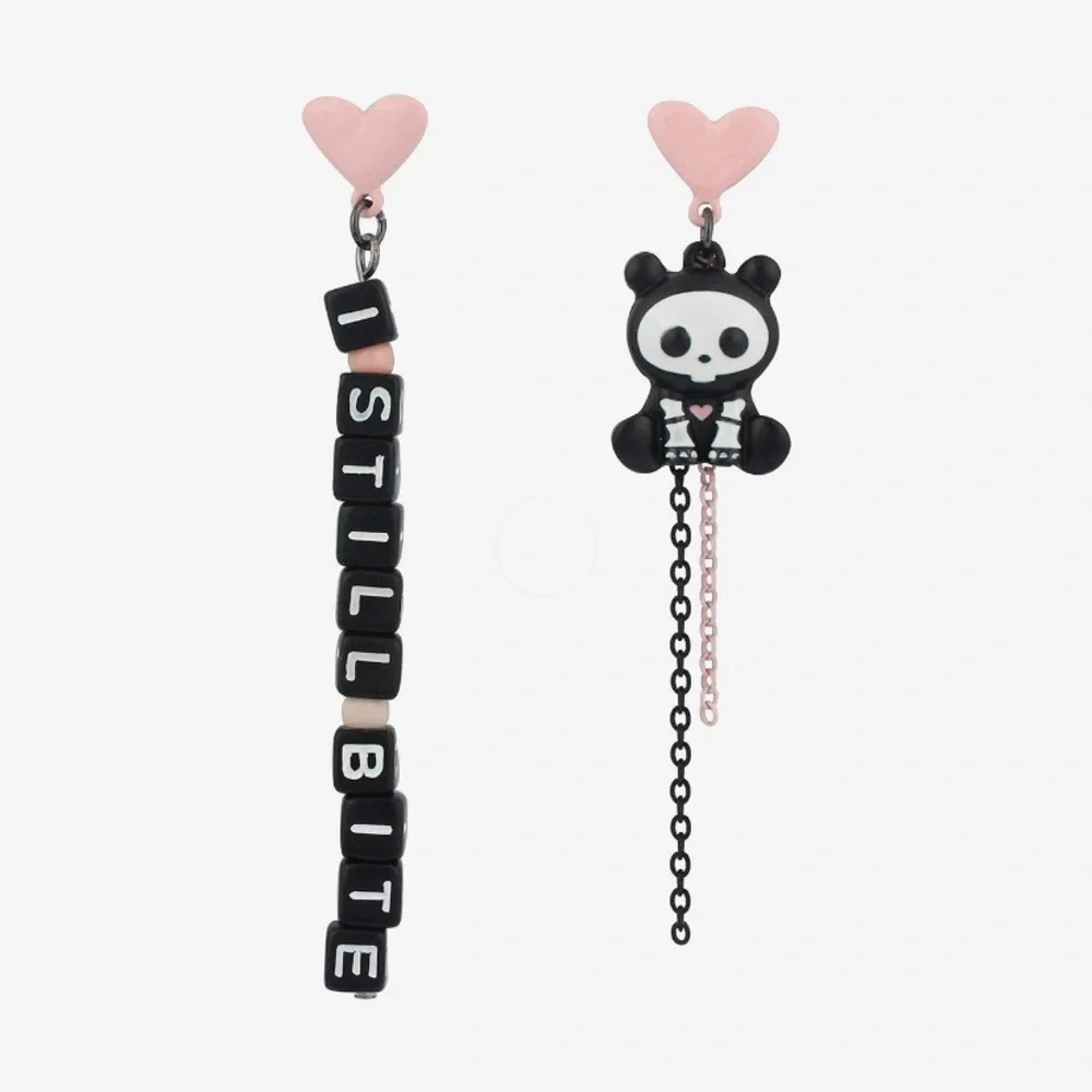 Skelanimals Pink Mismatch‎ Earrings Spooky Halloween